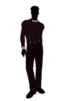 Business man silhouette illustration on a white background