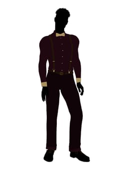 Business man silhouette illustration on a white background