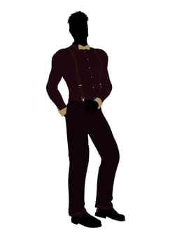 Business man silhouette illustration on a white background