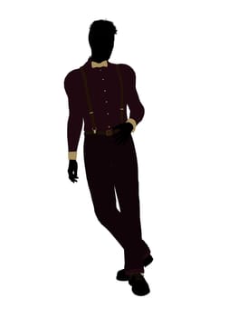 Business man silhouette illustration on a white background