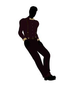 Business man silhouette illustration on a white background