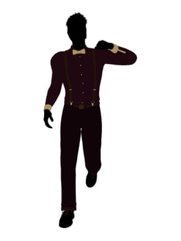 Business man silhouette illustration on a white background