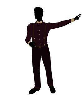 Business man silhouette illustration on a white background