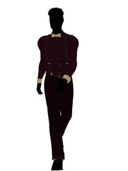 Business man silhouette illustration on a white background