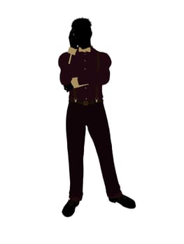 Business man silhouette illustration on a white background