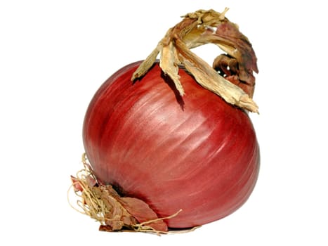 Close-up of a red onion isolated on white