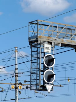Electric line detail in a small station