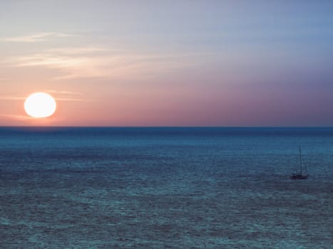 The beautiful twilight colours during a winter Mediterranean sunset