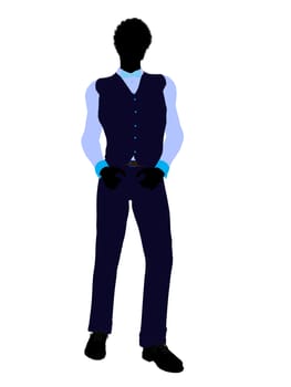 African american business man silhouette illustration on a white background