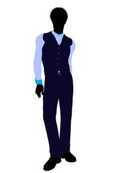 African american business man silhouette illustration on a white background