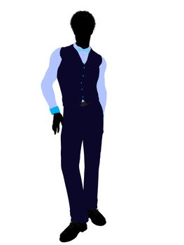 African american business man silhouette illustration on a white background