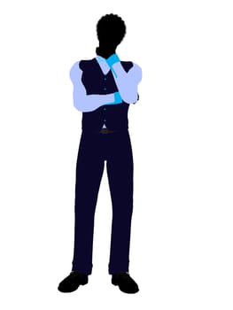 African american business man silhouette illustration on a white background