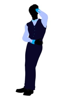African american business man silhouette illustration on a white background