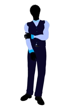 African american business man silhouette illustration on a white background