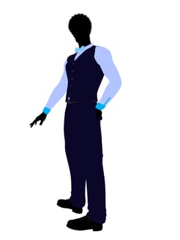 African american business man silhouette illustration on a white background