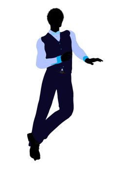 African american business man silhouette illustration on a white background