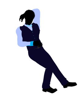 African american business man silhouette illustration on a white background