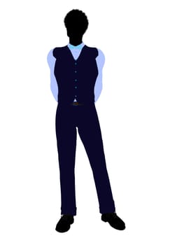 African american business man silhouette illustration on a white background