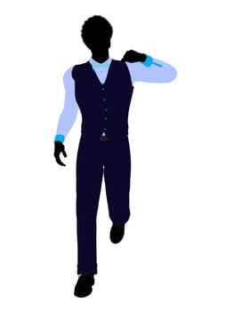 African american business man silhouette illustration on a white background