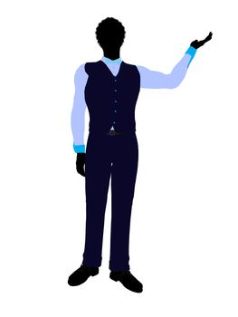 African american business man silhouette illustration on a white background