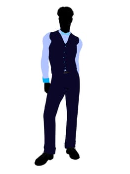 Business man silhouette illustration on a white background