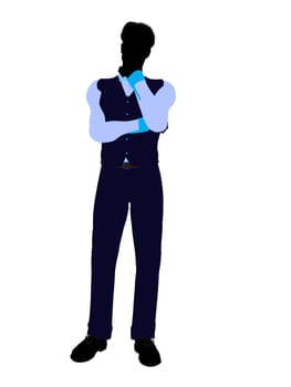 Business man silhouette illustration on a white background