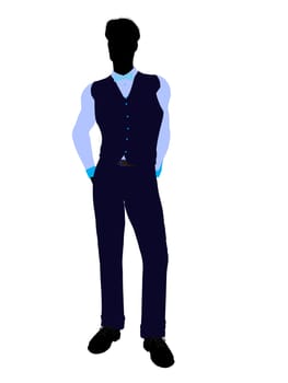 Business man silhouette illustration on a white background