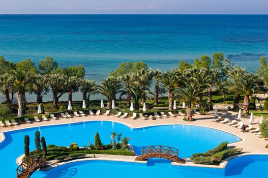 Swimming pool at luxurious Greek hotel