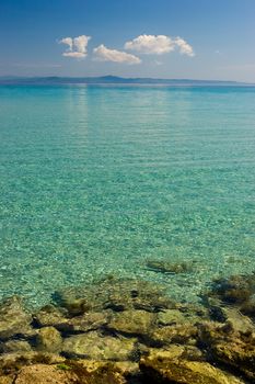 Clear turquoise water at Aegean seaside