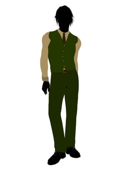 Business man silhouette illustration on a white background