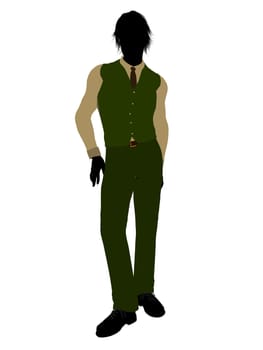 Business man silhouette illustration on a white background