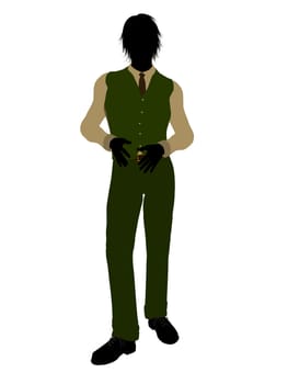 Business man silhouette illustration on a white background