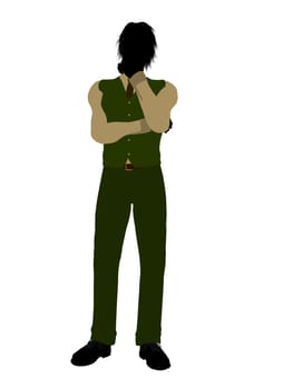 Business man silhouette illustration on a white background