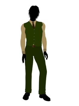 Business man silhouette illustration on a white background