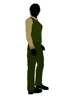 Business man silhouette illustration on a white background