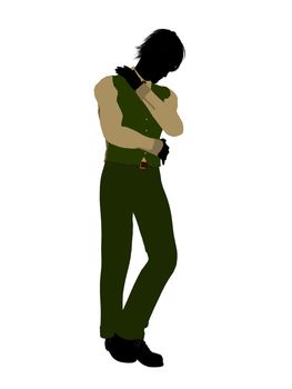 Business man silhouette illustration on a white background