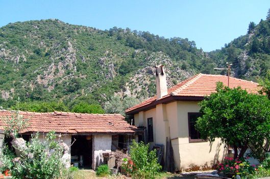 Traditional Turkish home in resort of Icmeler, Turkey.