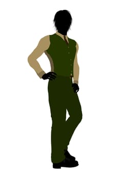 Business man silhouette illustration on a white background