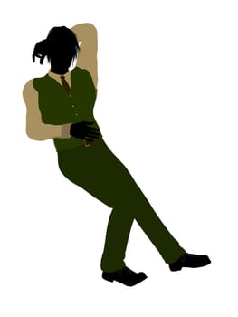 Business man silhouette illustration on a white background