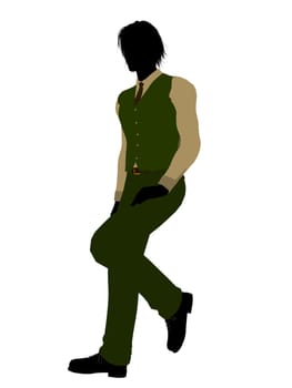 Business man silhouette illustration on a white background