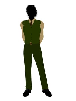 Business man silhouette illustration on a white background