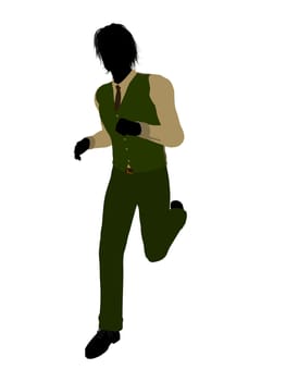 Business man silhouette illustration on a white background