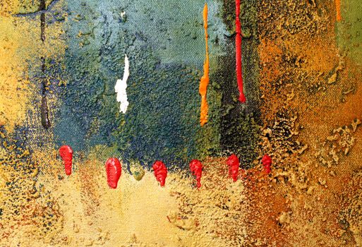 Abstract multi-coloured background drawn by oil paints