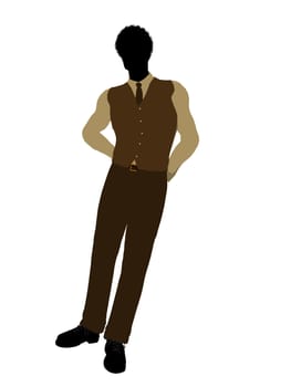 African american business man silhouette illustration on a white background