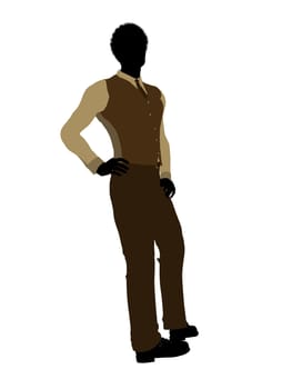 African american business man silhouette illustration on a white background