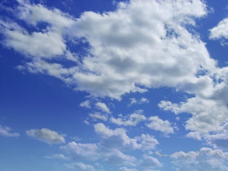 beautiful white clouds in the blue sky