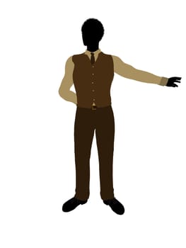African american business man silhouette illustration on a white background
