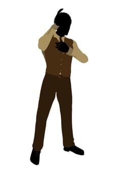 African american business man silhouette illustration on a white background