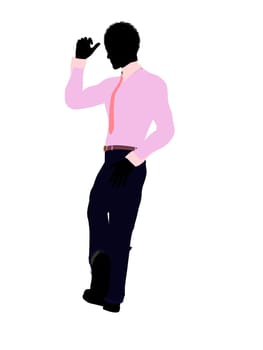 African american business man silhouette illustration on a white background