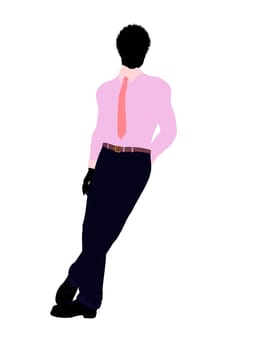 African american business man silhouette illustration on a white background